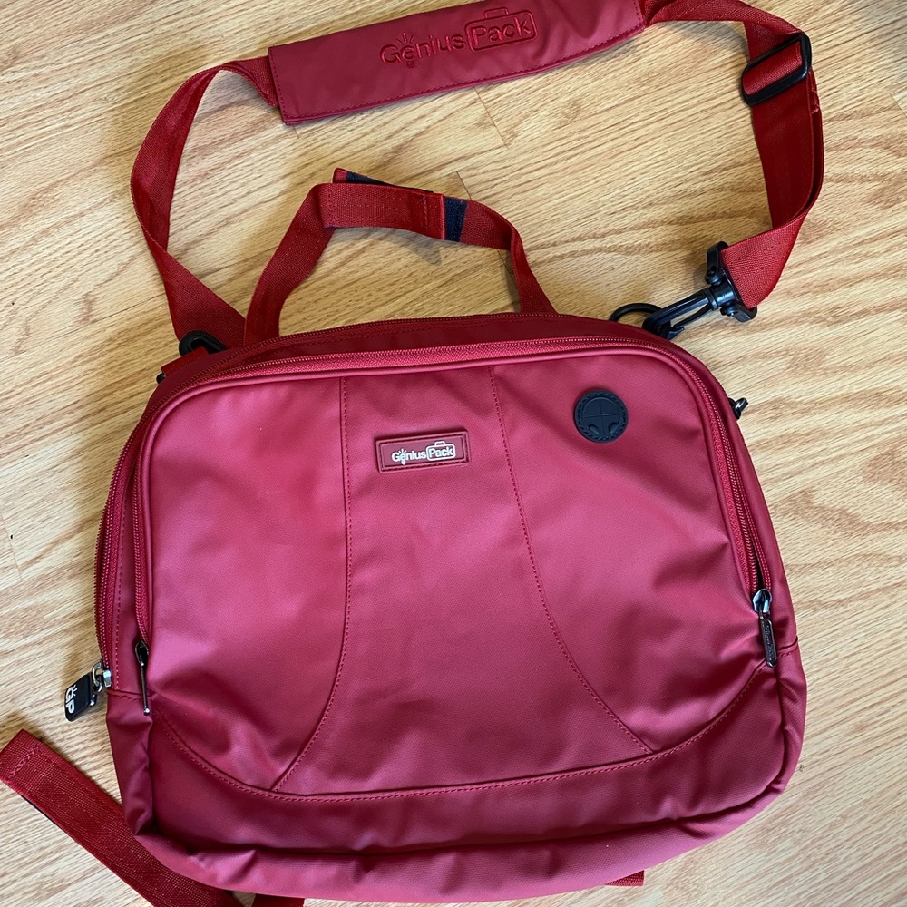 Genius pack high altitude bag - wraps around airplane seat-back tray
